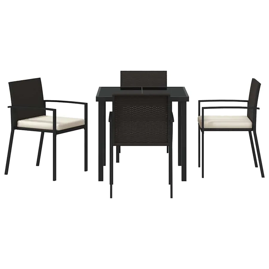 Ensemble de salle à manger pour jardin 5 pcs Noir - 7
