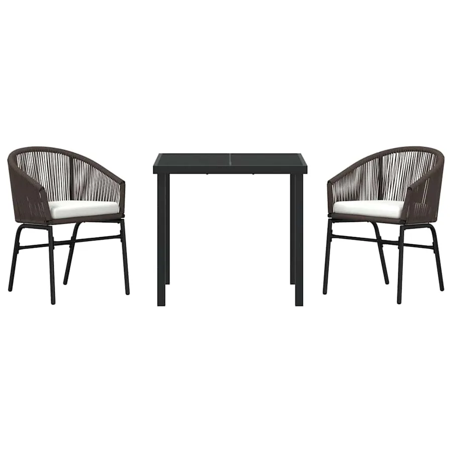 Ensemble de salle à manger pour jardin 3 pcs Marron - 7