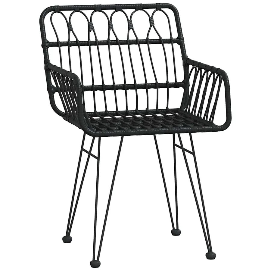 Ensemble de salle à manger pour jardin 5 pcs Noir - 4