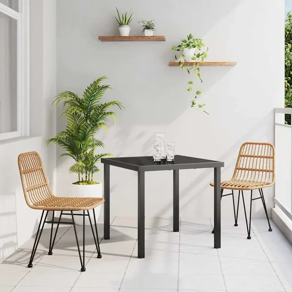 Ensemble de salle à manger pour jardin 3 pcs Marron