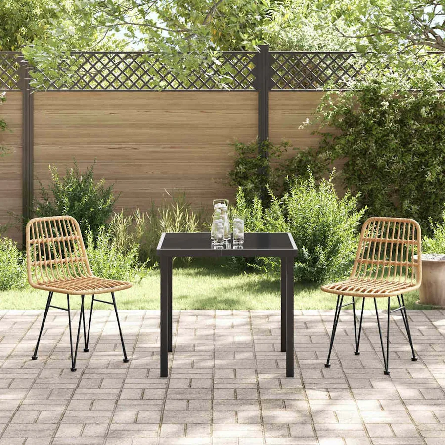 Ensemble de salle à manger pour jardin 3 pcs Marron - 4