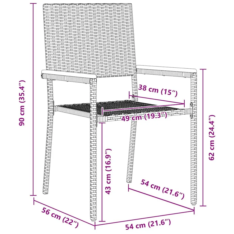 Ensemble de salle à manger pour jardin 5 pcs Gris polyrotin - 10
