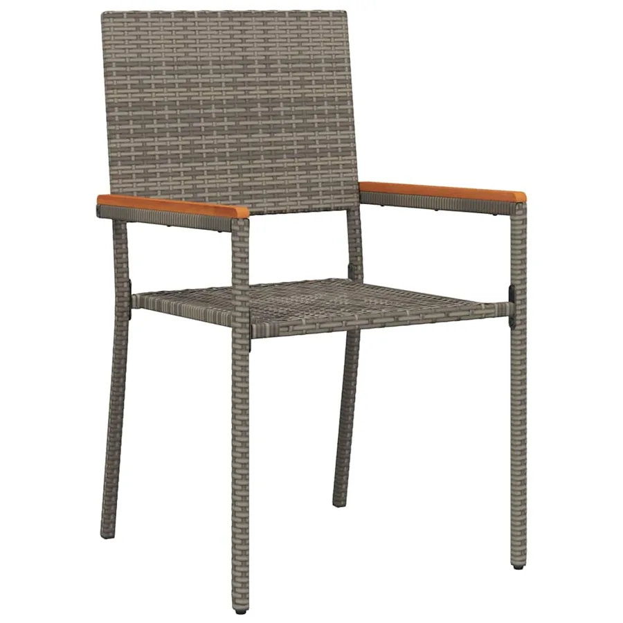 Ensemble de salle à manger pour jardin 5 pcs Gris polyrotin - 6
