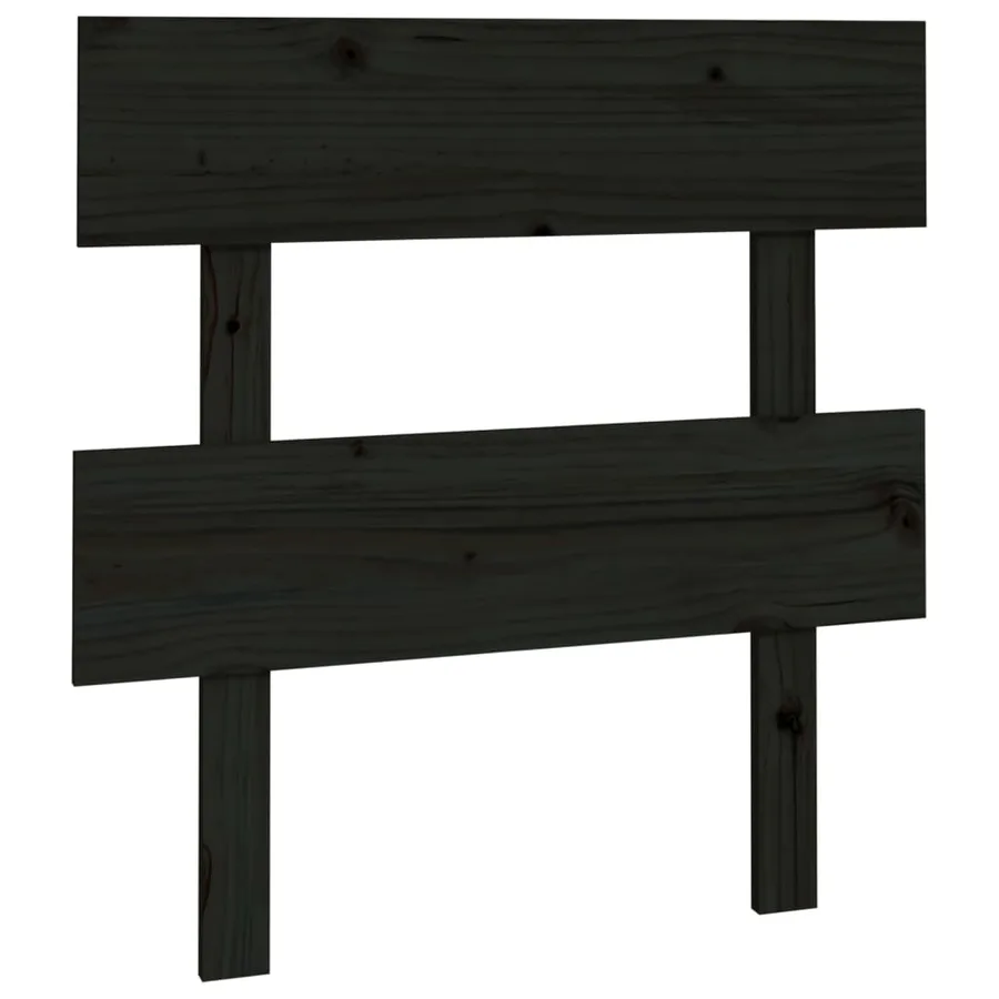 Tête de lit Noir 93,5x3x81 cm Bois massif de pin - 2