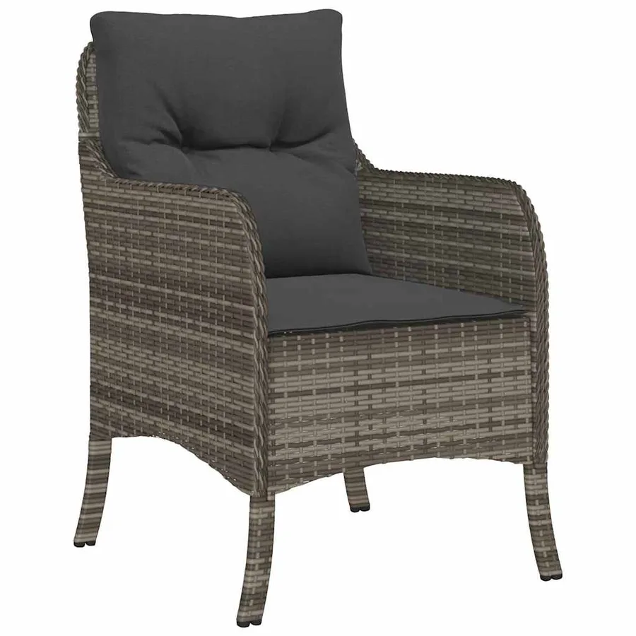 Ensemble de salle à manger pour jardin 5 pcs Gris polyrotin - 6