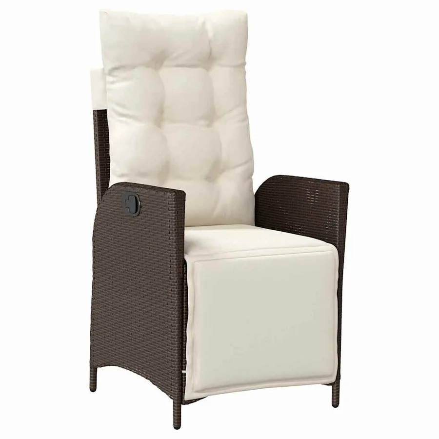 Ensemble de salle à manger pour jardin 3 pcs Marron polyrotin - 6