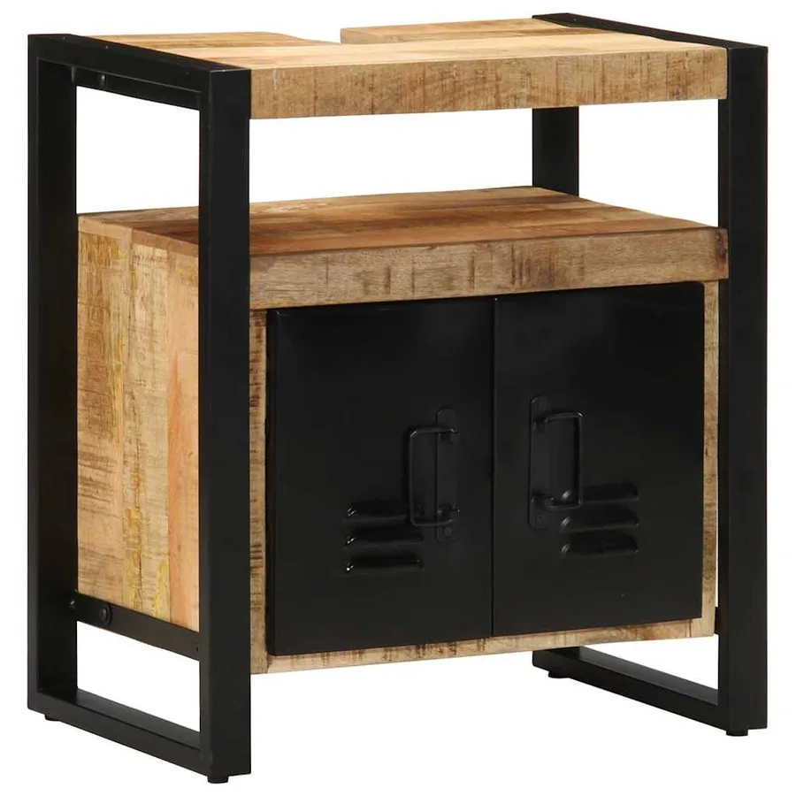 Ensemble de mobilier de salle de bain 4 pcs Marron et Noir - 7