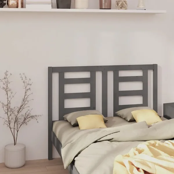 Tête de lit Gris 126x4x100 cm Bois massif de pin