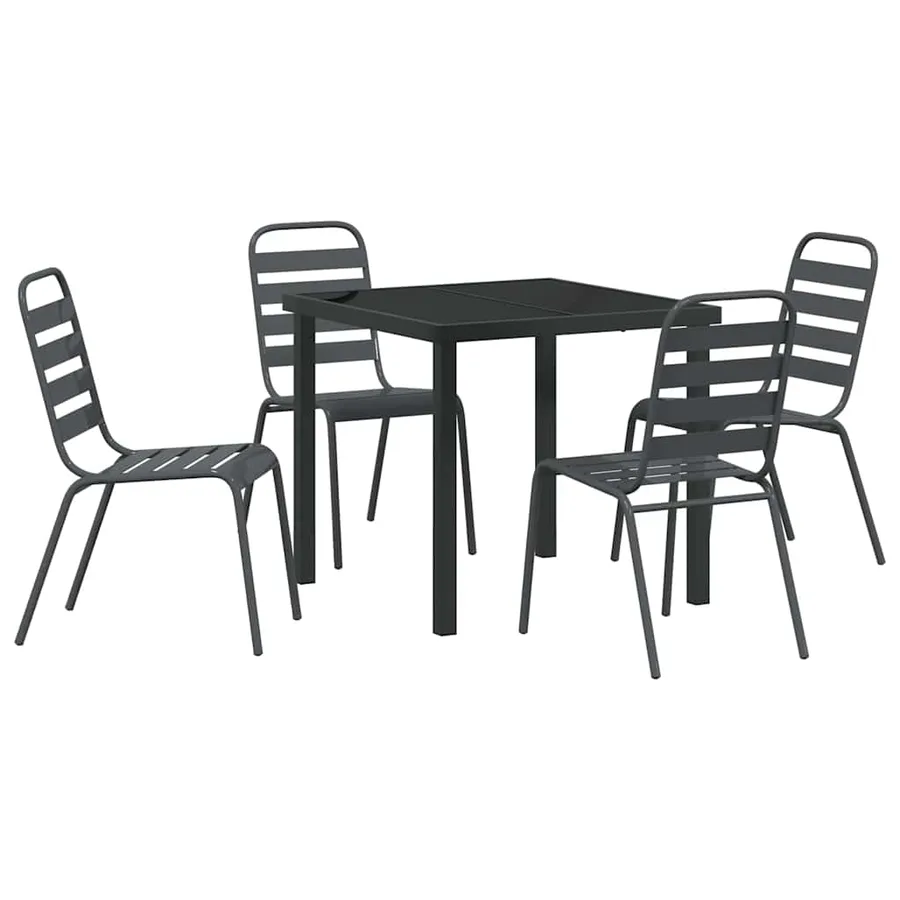 Ensemble de salle à manger pour jardin 5 pcs Anthracite - 2