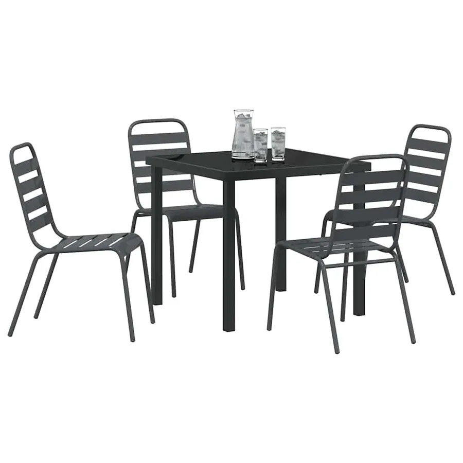 Ensemble de salle à manger pour jardin 5 pcs Anthracite - 3