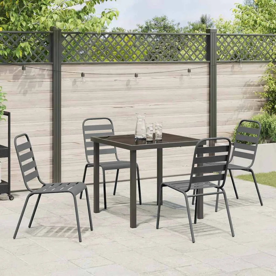 Ensemble de salle à manger pour jardin 5 pcs Anthracite - 4