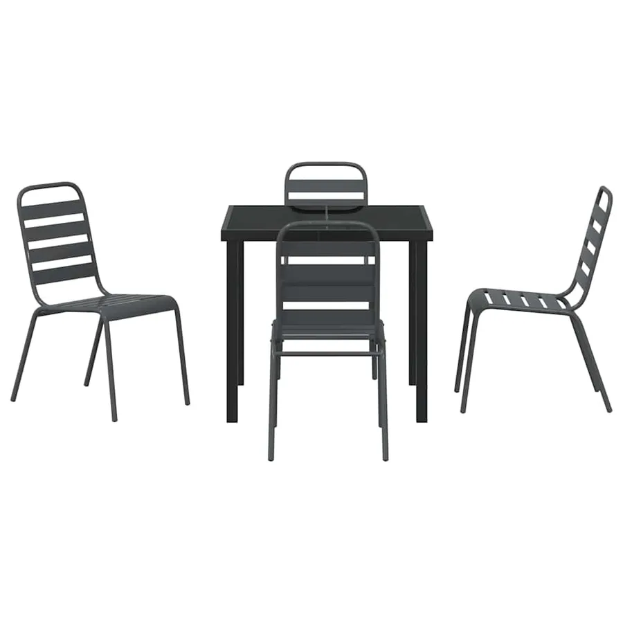 Ensemble de salle à manger pour jardin 5 pcs Anthracite - 7