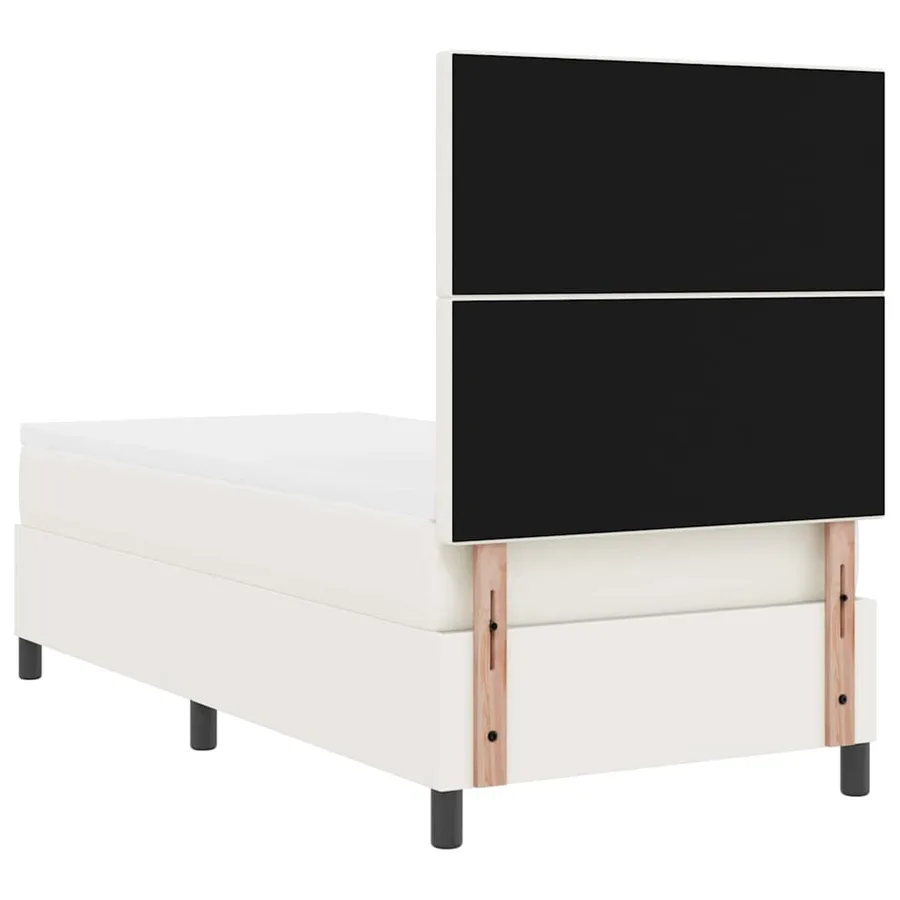 Lit à ressort LED avec tête de lit Crème et Blanc 90 x 190 cm - 8