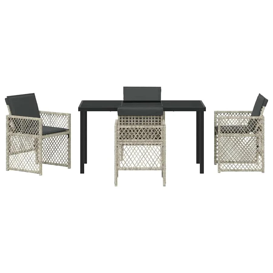 Ensemble de salle à manger pour jardin 5 pcs Gris clair - 7