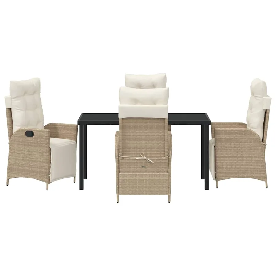 Ensemble de salle à manger pour jardin 5 pcs Beige polyrotin - 7