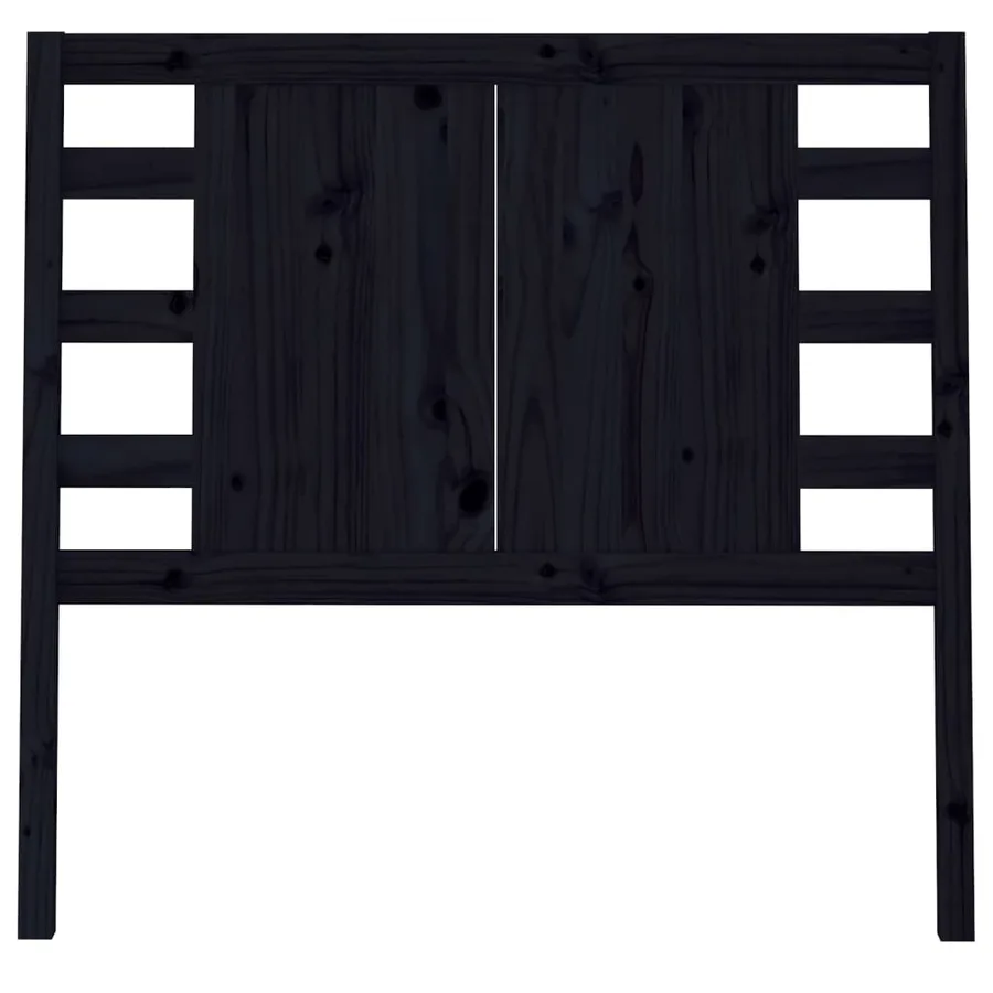 Tête de lit Noir 81x4x100 cm Bois massif de pin - 3