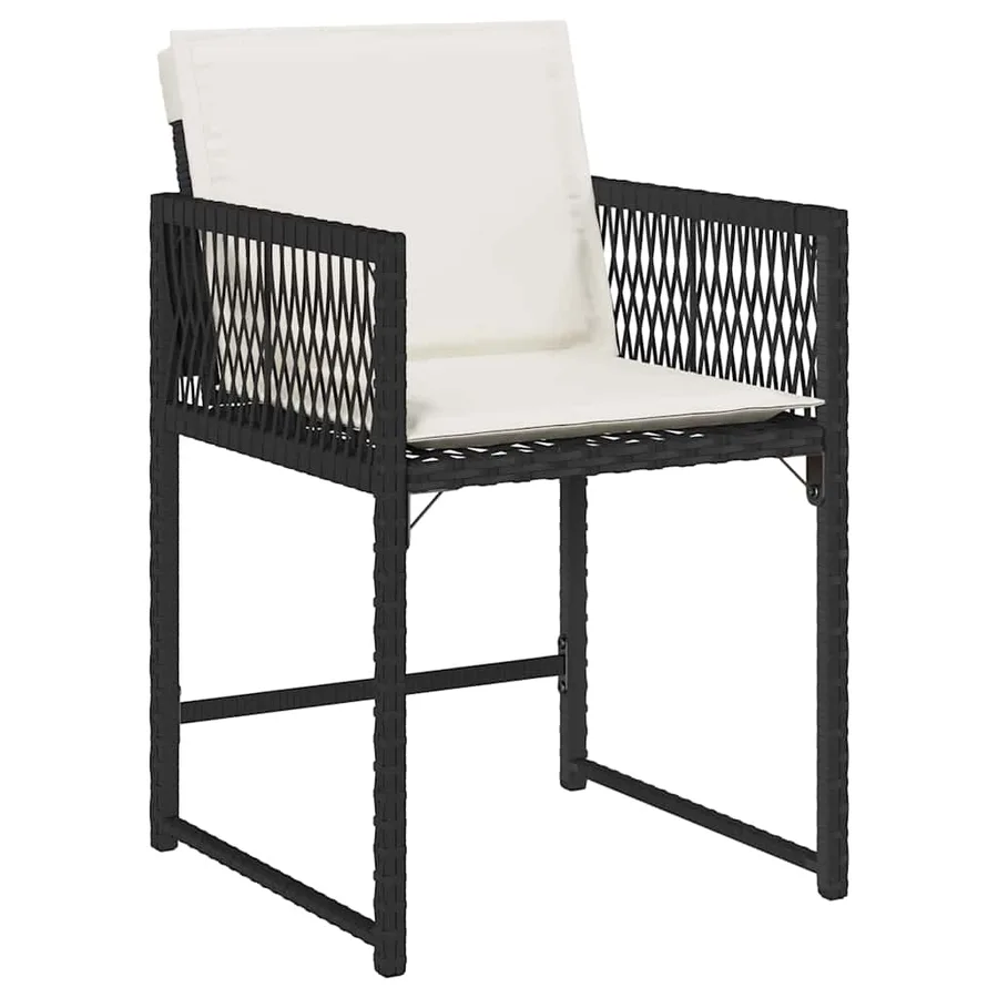 Ensemble de salle à manger pour jardin 5 pcs Noir polyrotin - 6
