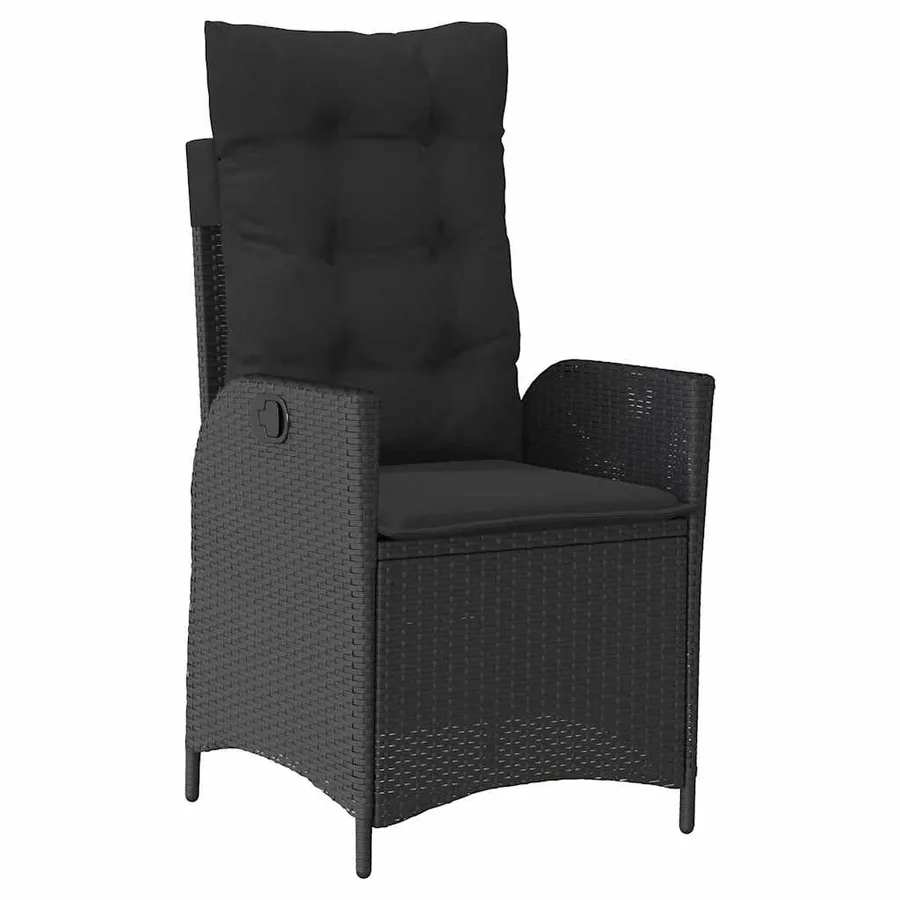 Ensemble de salle à manger pour jardin 5 pcs Noir polyrotin - 6