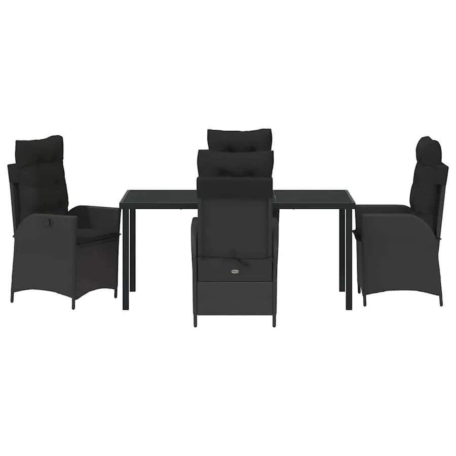 Ensemble de salle à manger pour jardin 5 pcs Noir polyrotin - 7