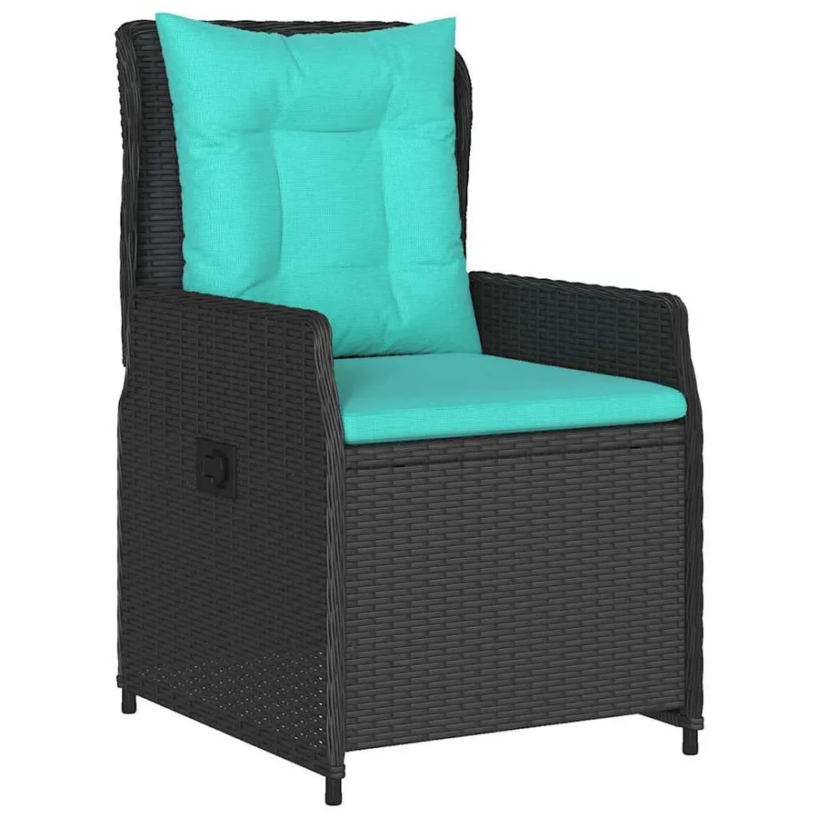 Ensemble de salle à manger pour jardin 7 pcs Noir Poly rotin - 6
