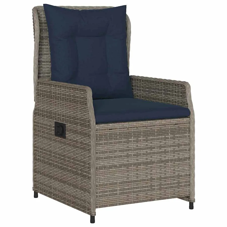 Ensemble de salle à manger pour jardin 9 pcs Gris Poly rotin - 6