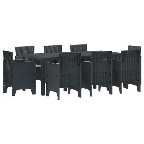 Ensemble de salle à manger pour jardin 9 pcs Anthracite