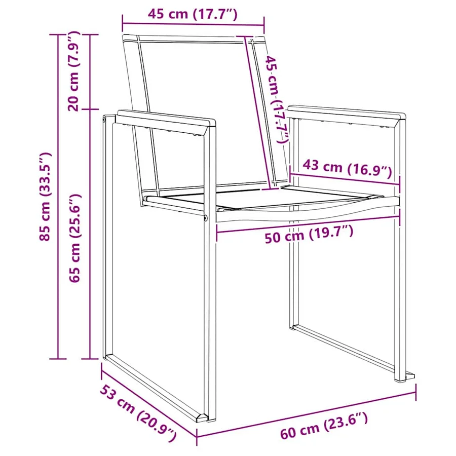 Ensemble de salle à manger pour jardin 5 pcs - 13