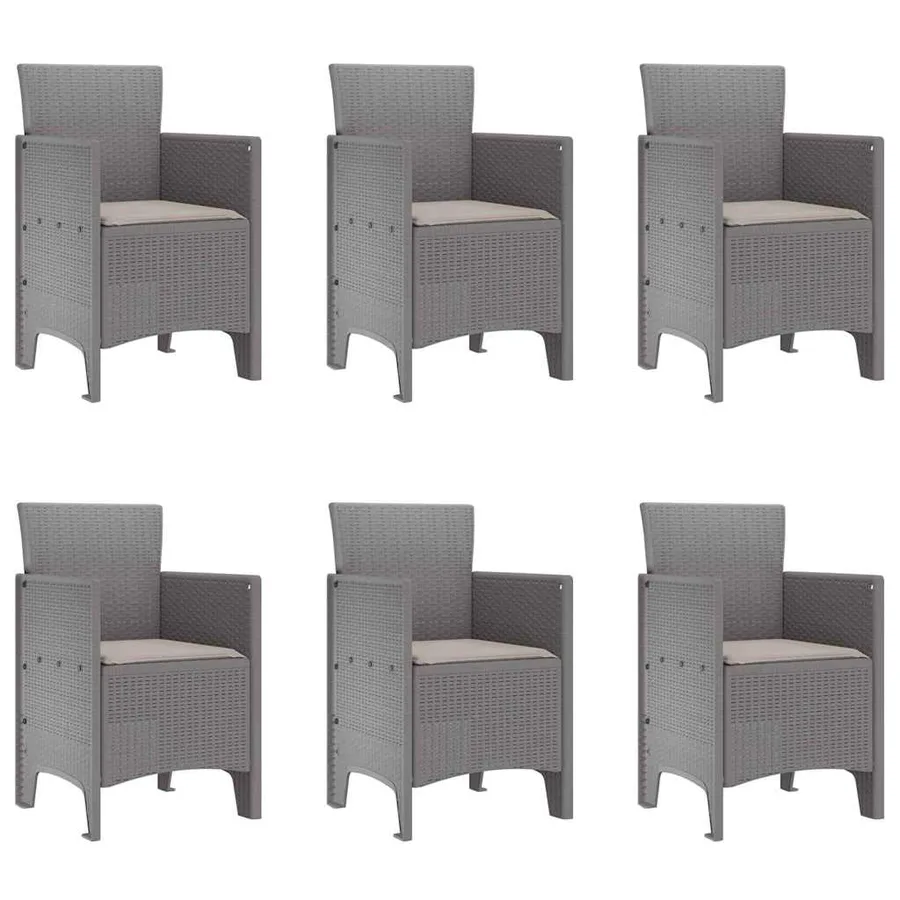 Ensemble de salle à manger pour jardin 7 pcs Gris clair - 5