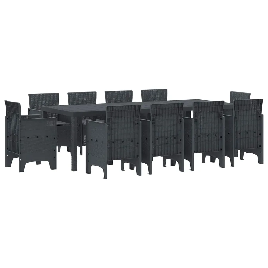 Ensemble de salle à manger pour jardin 11 pcs Anthracite - 2
