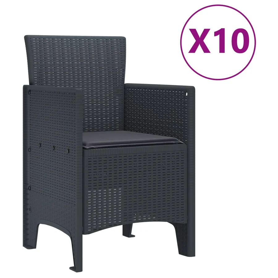 Ensemble de salle à manger pour jardin 11 pcs Anthracite - 5