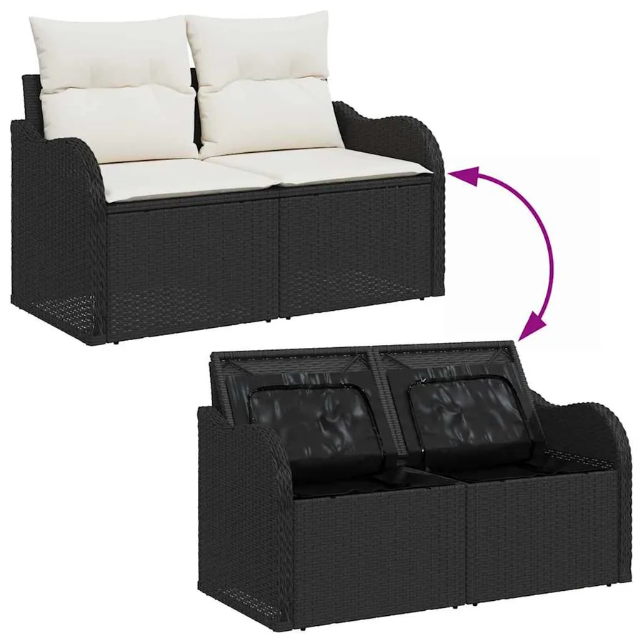 Ensemble de canapé de jardin 5 pcs Marron polyrotin - 8