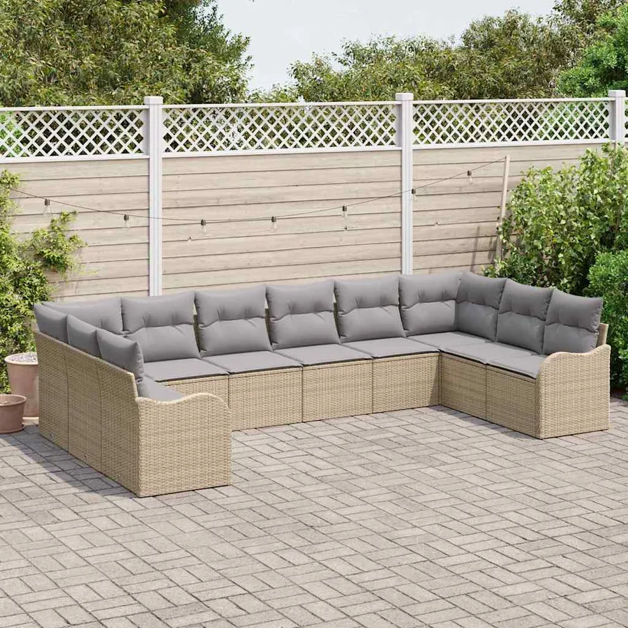 Ensemble de canapé de jardin Beige 344 x 177,5 x 85 cm - 3