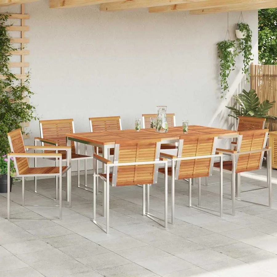 Ensemble de salle à manger pour jardin 9 pcs - 4
