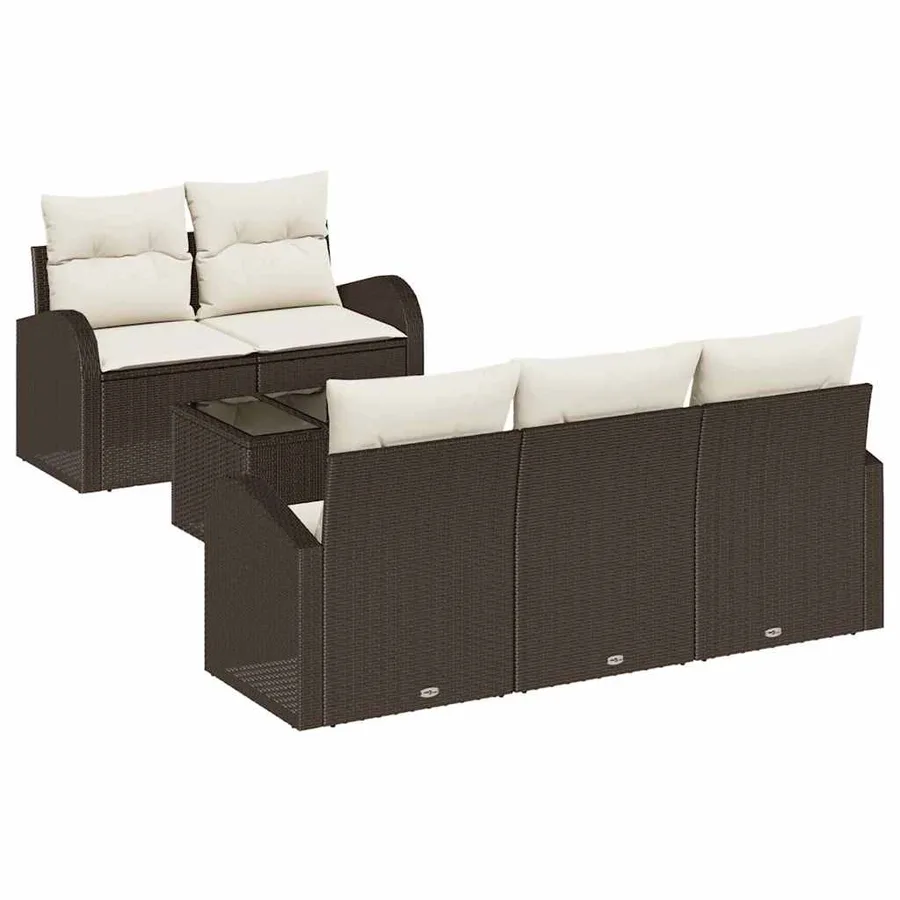 Ensemble de canapé de jardin Marron 55 x 55 x 37 cm polyrotin - 2