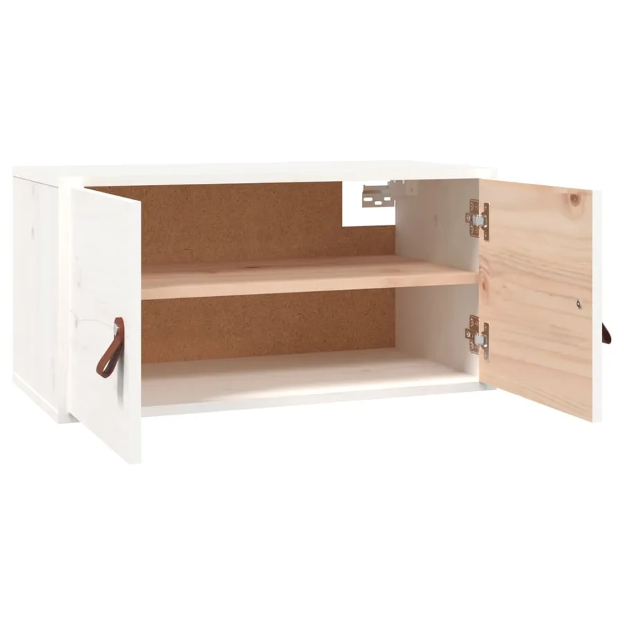 Armoires murales 2 pcs Blanc 60x30x30 cm Bois de pin massif - 6