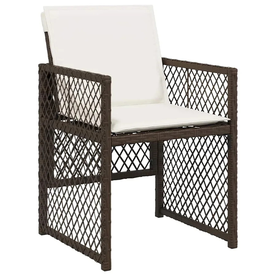 Ensemble de salle à manger pour jardin 5 pcs Marron polyrotin - 6