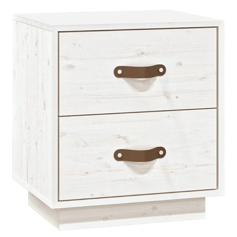 Tables de chevet 2 pcs Blanc 40x34x45 cm Bois de pin massif - 6