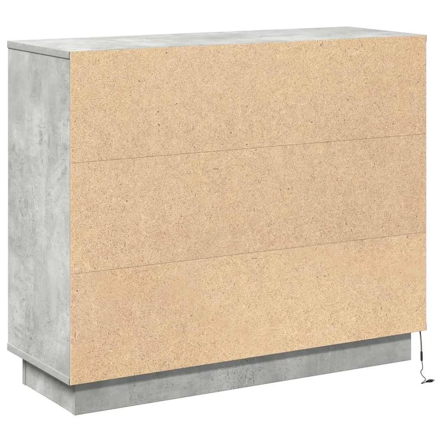 Buffet LED Gris béton 90 x 32 x 75 cm Bois d'ingénierie - 11