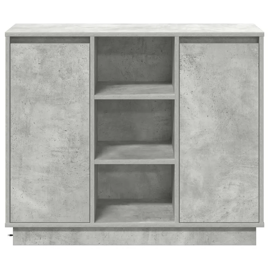 Buffet LED Gris béton 90 x 32 x 75 cm Bois d'ingénierie - 9