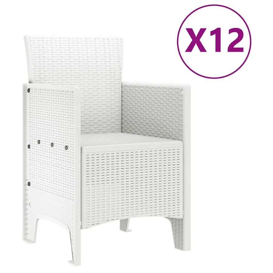 Ensemble de salle à manger pour jardin 13 pcs Blanc Rattan Polt - 5
