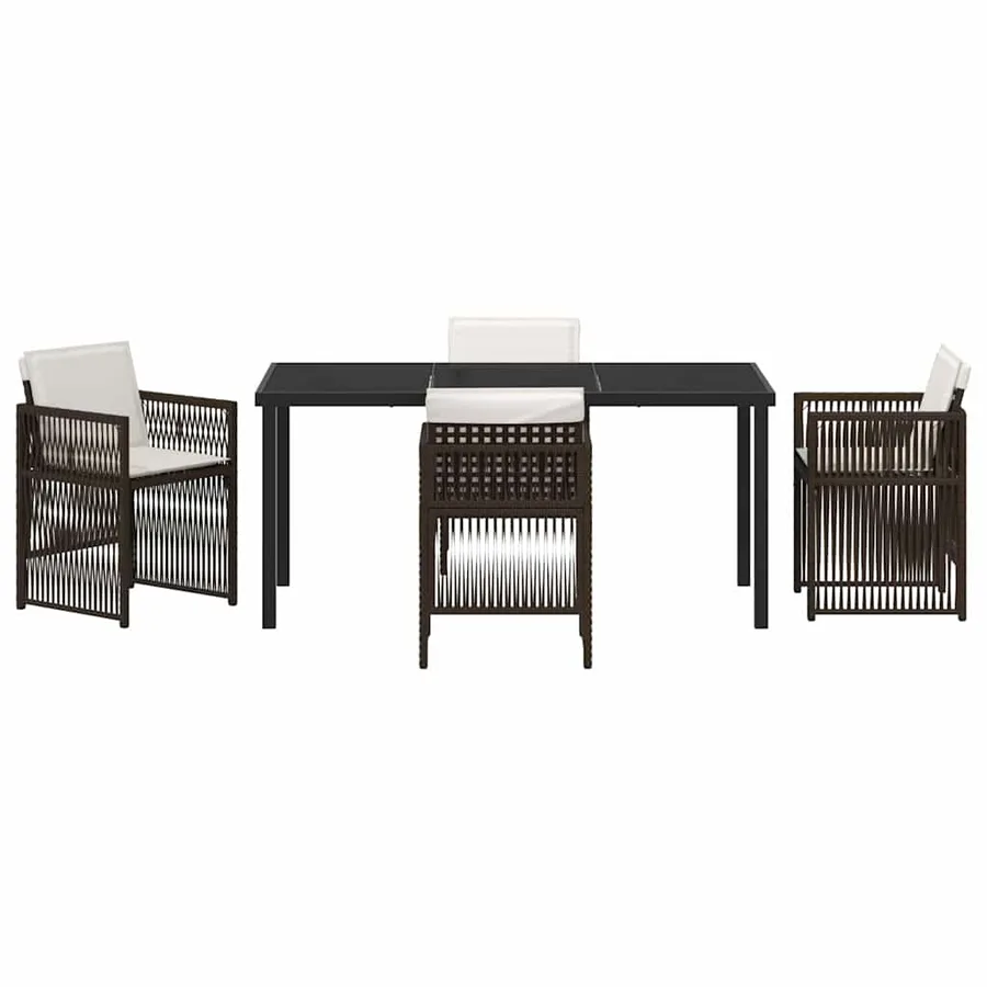 Ensemble de salle à manger pour jardin 5 pcs Marron - 7