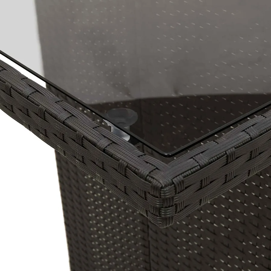 Ensemble de salle à manger pour jardin 7 pcs Noir polyrotin - 11