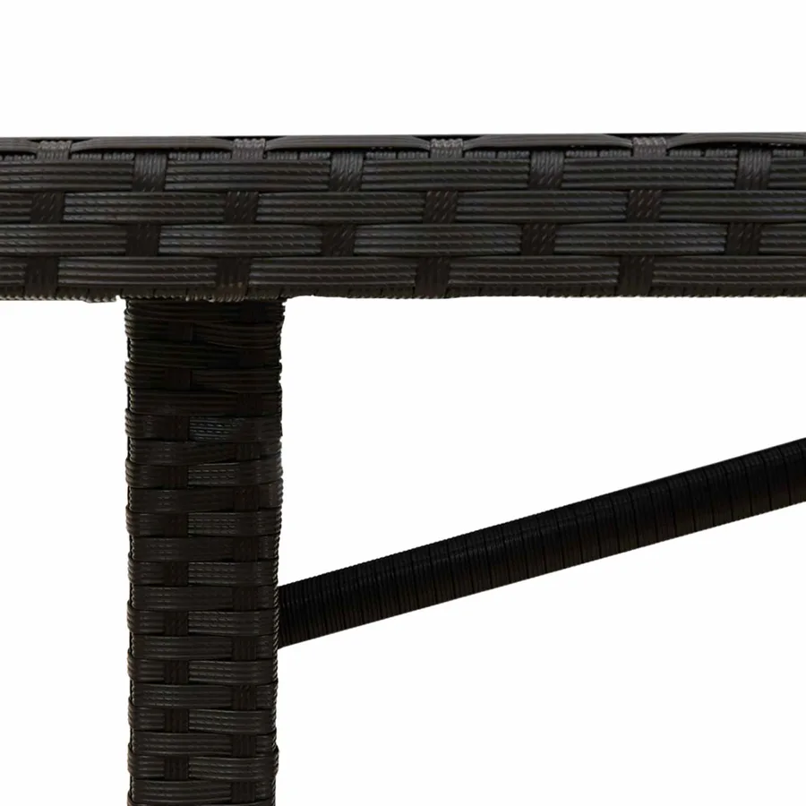 Ensemble de salle à manger pour jardin 7 pcs Noir polyrotin - 12