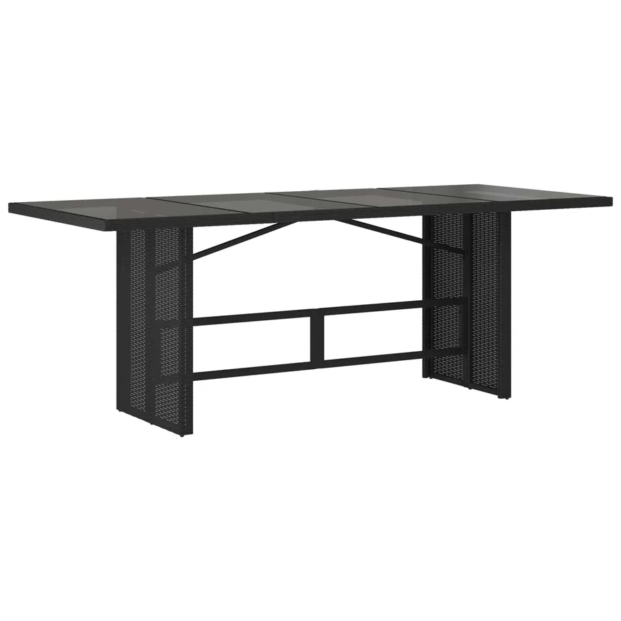 Ensemble de salle à manger pour jardin 7 pcs Noir polyrotin - 5