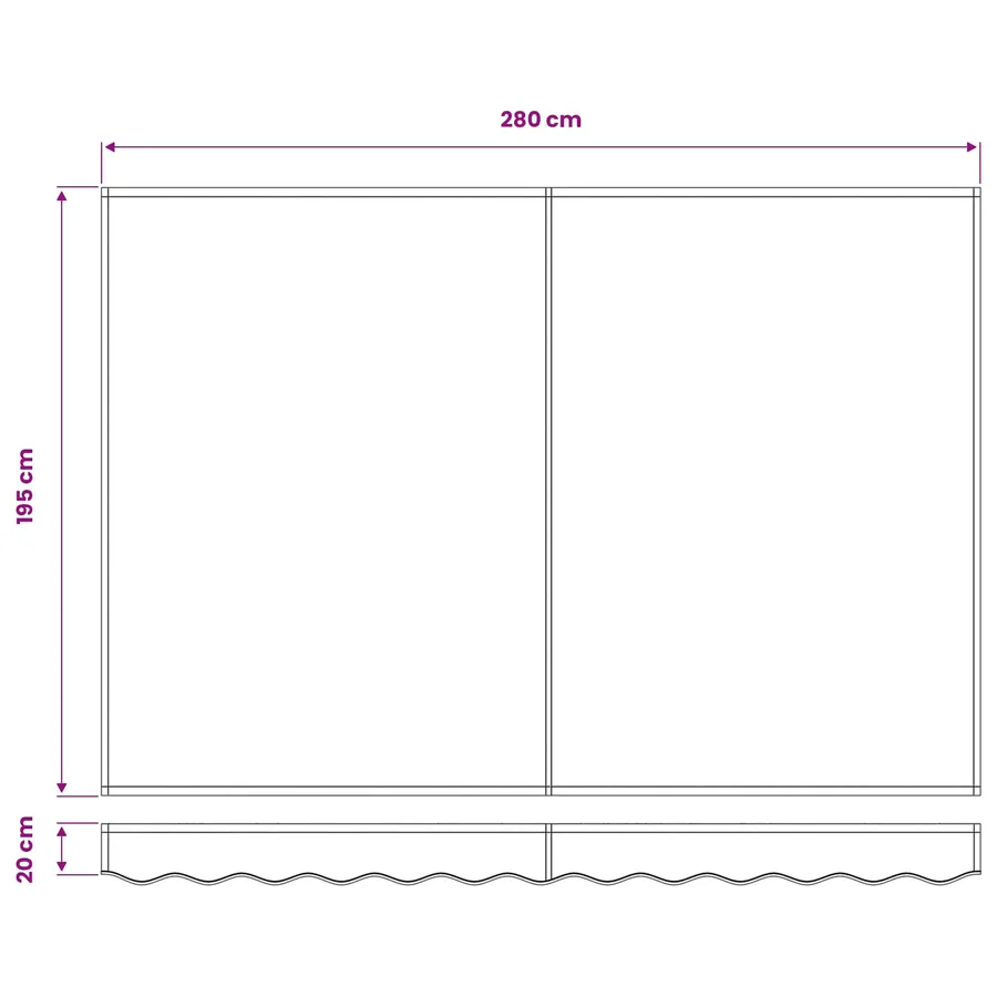 Toile de rechange pour auvent Bleu et Blanc 3 x 2 m Polyester - 9