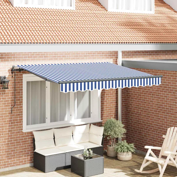 Auvent Rétractable Bleu 300 x 200 cm tissu