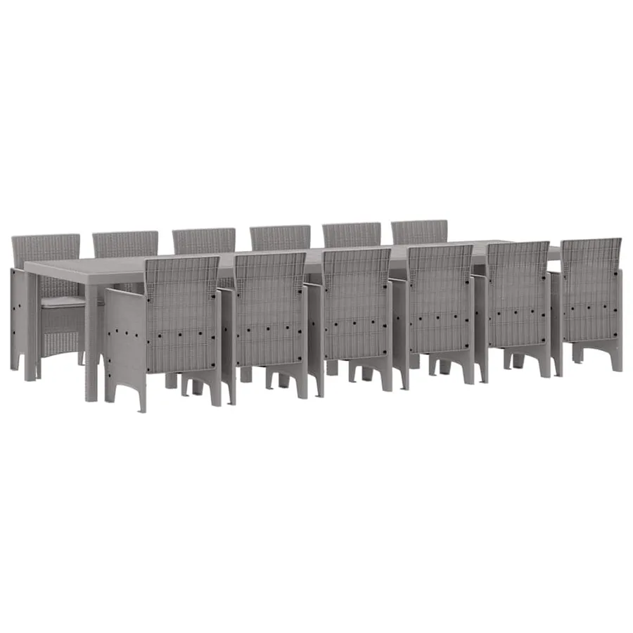 Ensemble de salle à manger pour jardin 13 pcs Gris clair - 2