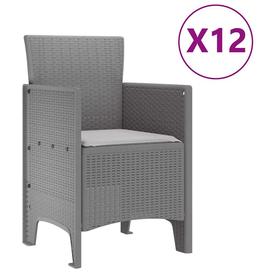 Ensemble de salle à manger pour jardin 13 pcs Gris clair - 5