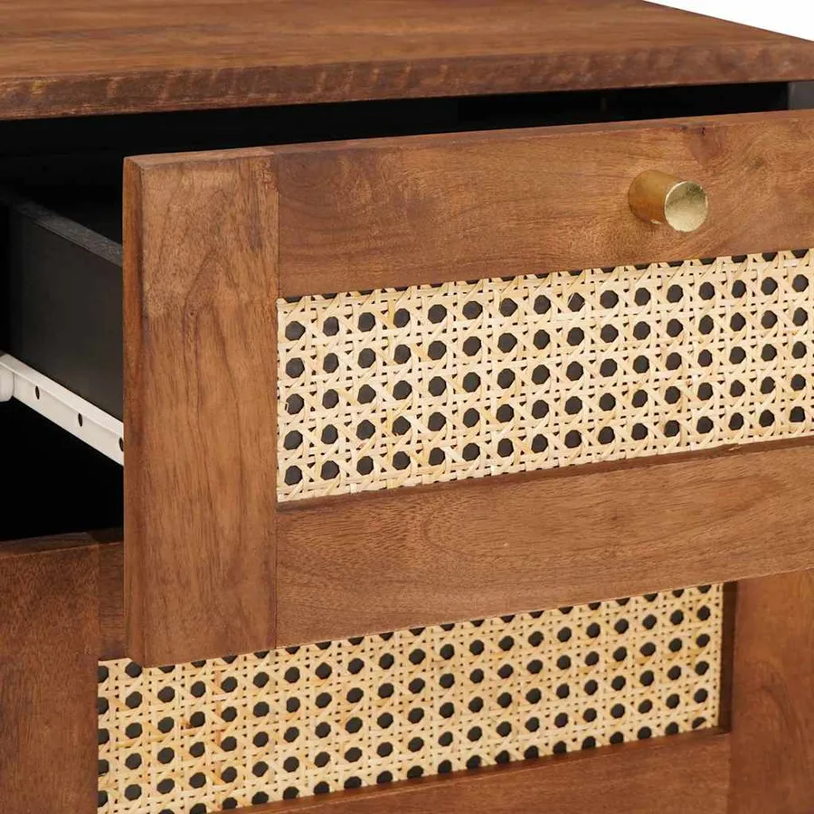 Cabinet de chevet Marron 40 x 33,5 x 46 cm Bois d'acacia massif - 7
