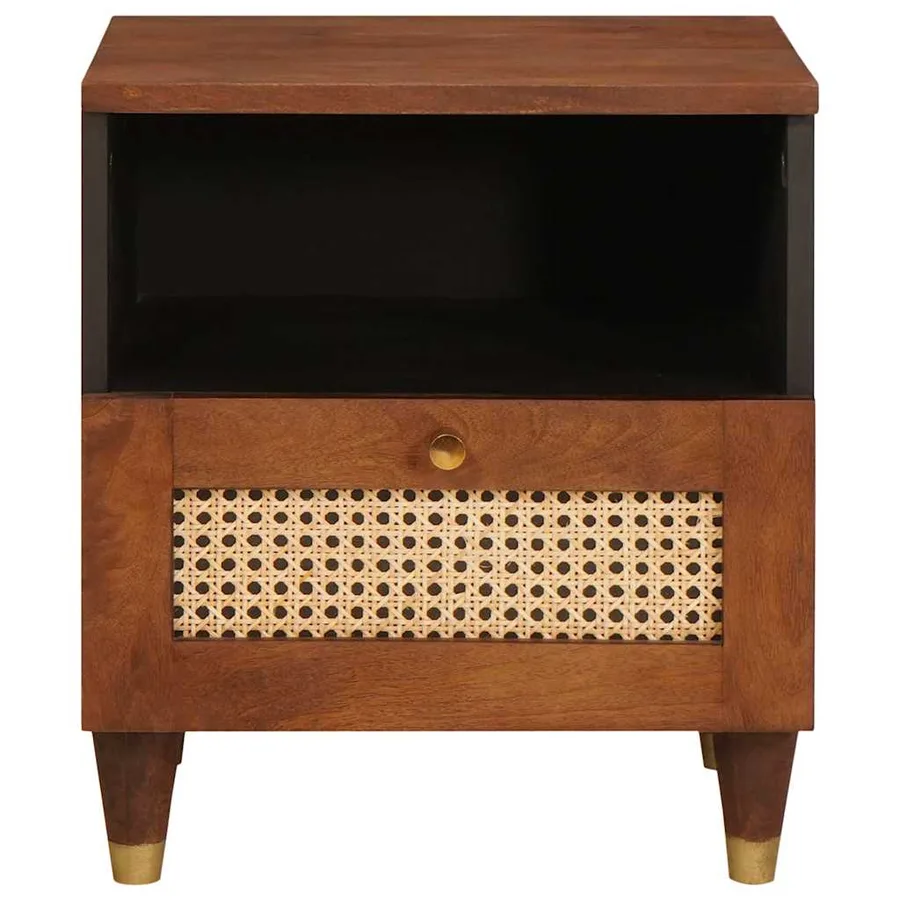 Cabinet de chevet Marron 40 x 33 x 46 cm Bois d'acacia massif - 3